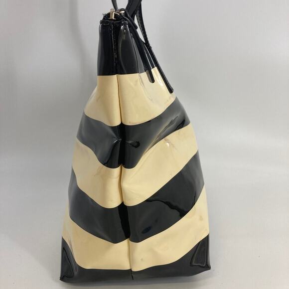 Kate Spade black and cream striped large tote (ASIS) - Picture 5 of 16